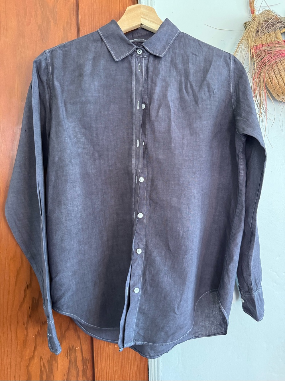 Everlane Washed Gray Button-Down Shirt